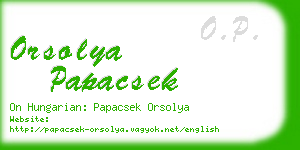 orsolya papacsek business card